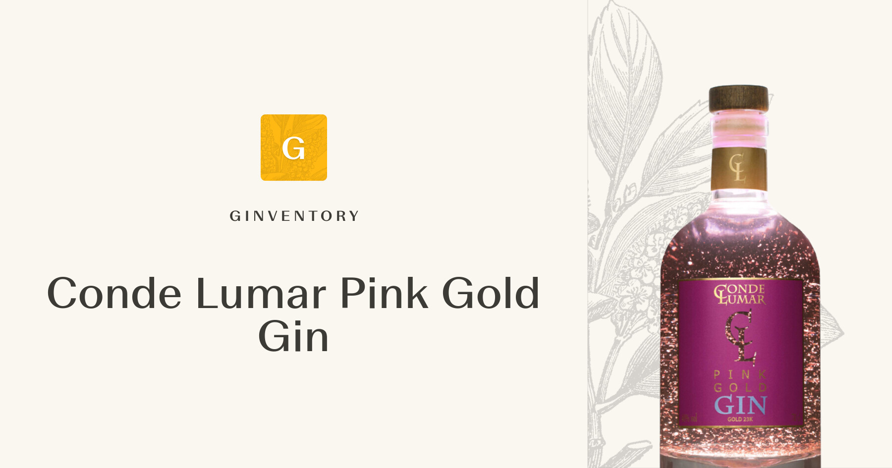 Conde Lumar Pink Gold Gin — Gins | Ginventory