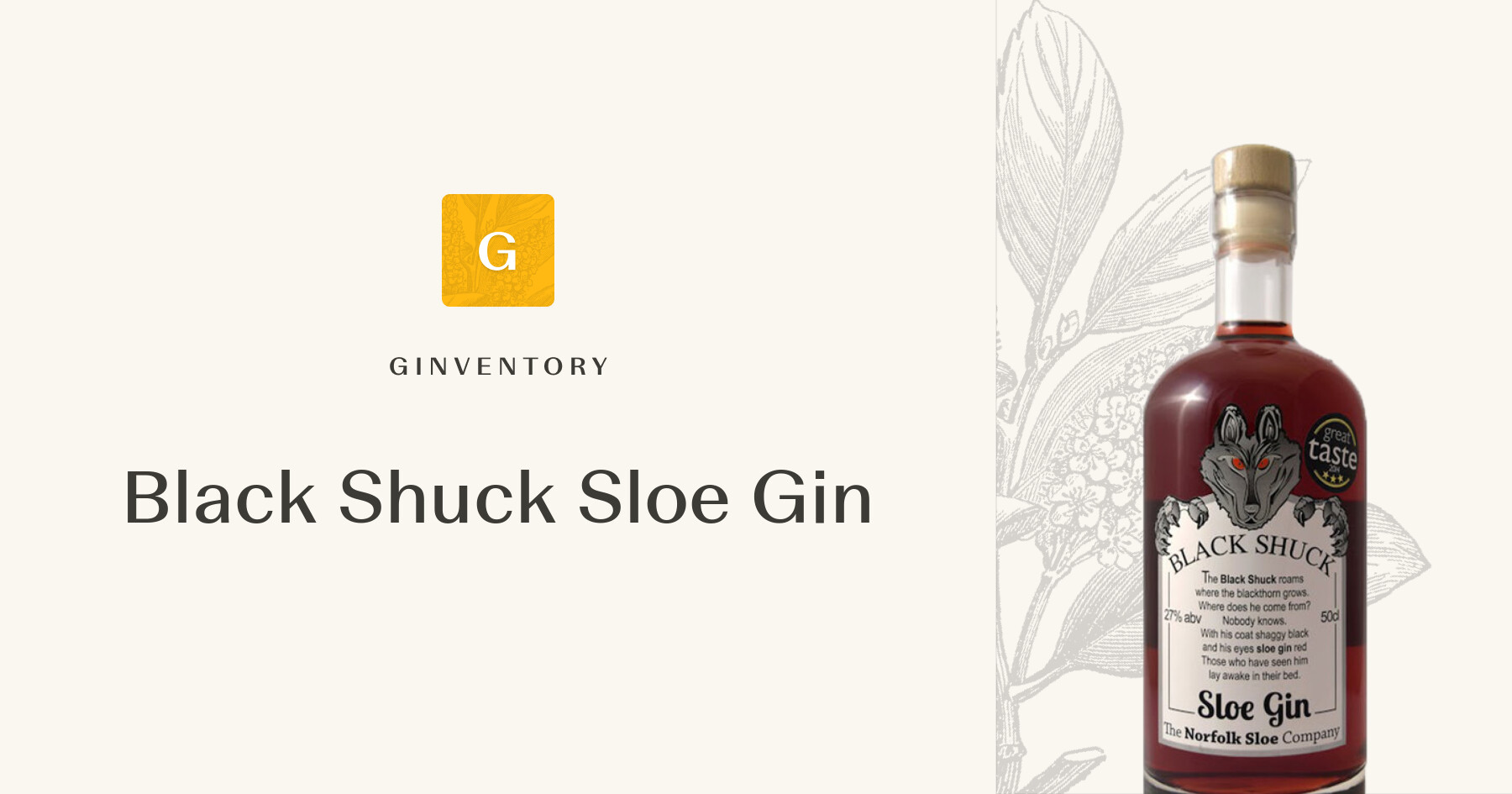 Black Shuck Sloe Gin — Gins | Ginventory
