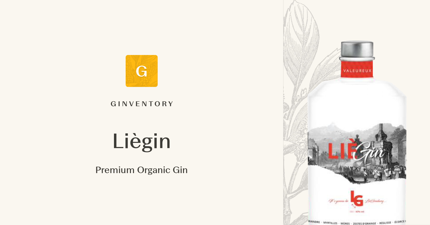 Liègin - Premium Organic Gin — Gins | Ginventory