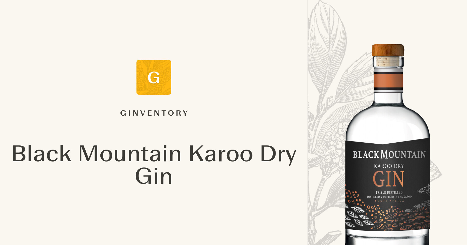 Black Mountain Karoo Dry Gin — Gins | Ginventory