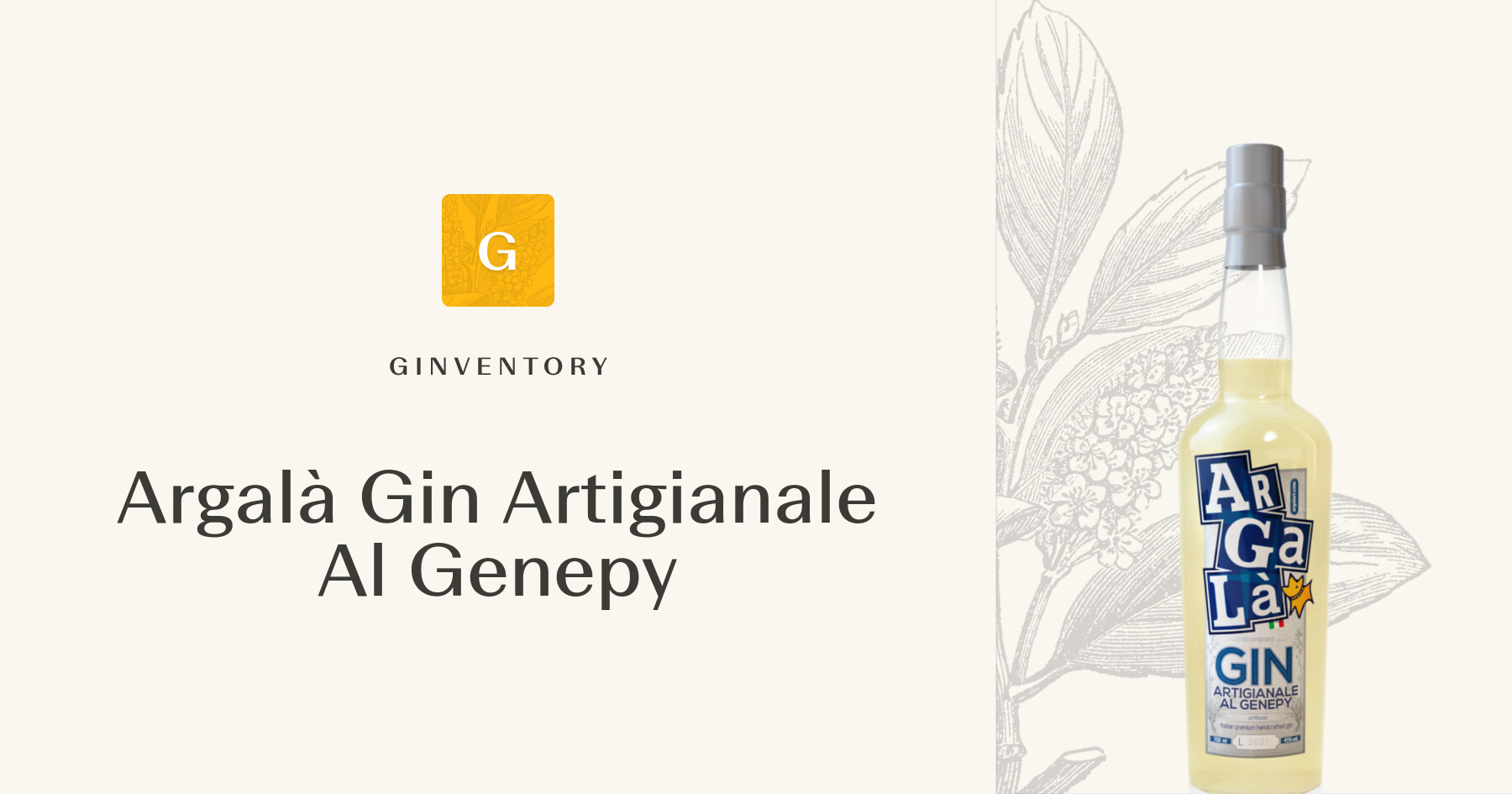 Argalà Gin Artigianale Al Genepy — Gins | Ginventory