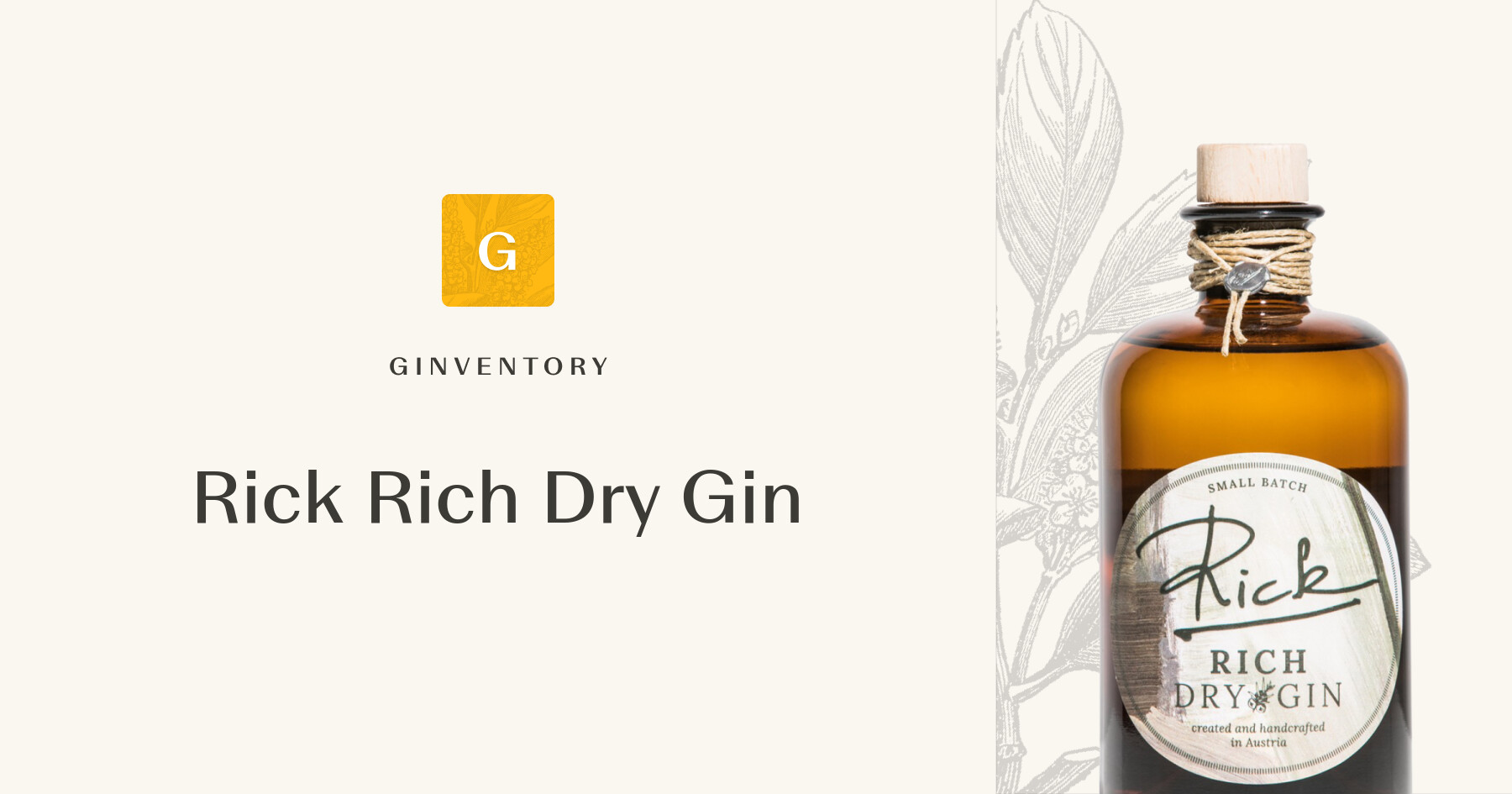 Rick Rich Dry Gin — Gins | Ginventory