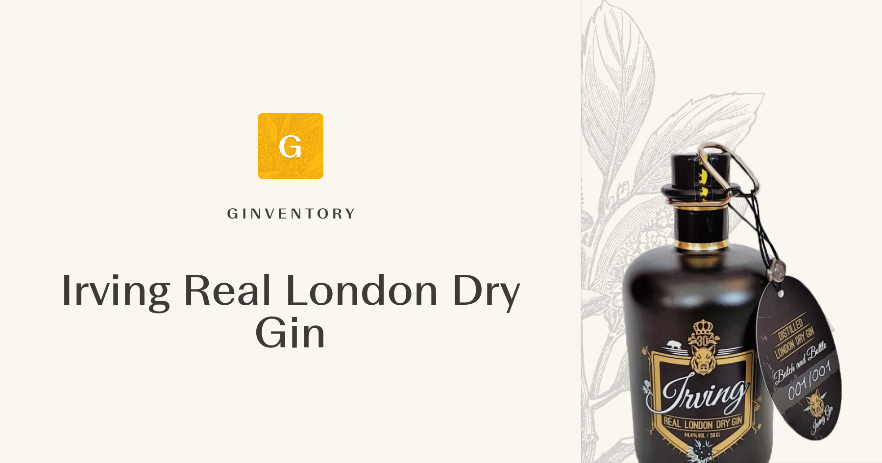 Irving Real London Dry Gin — Gins | Ginventory