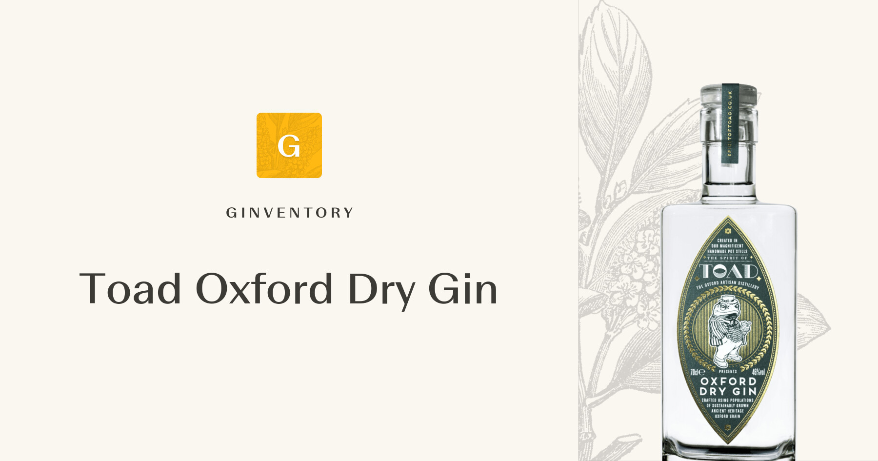 Toad Oxford Dry Gin — Gins | Ginventory