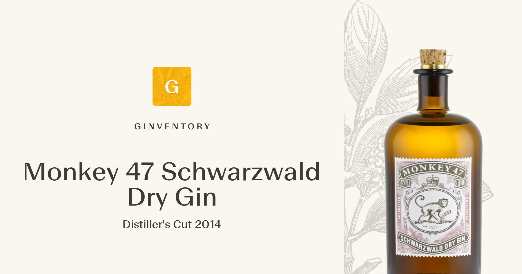 Monkey 47 Schwarzwald Dry Gin - Distiller's Cut 2014 — Gins
