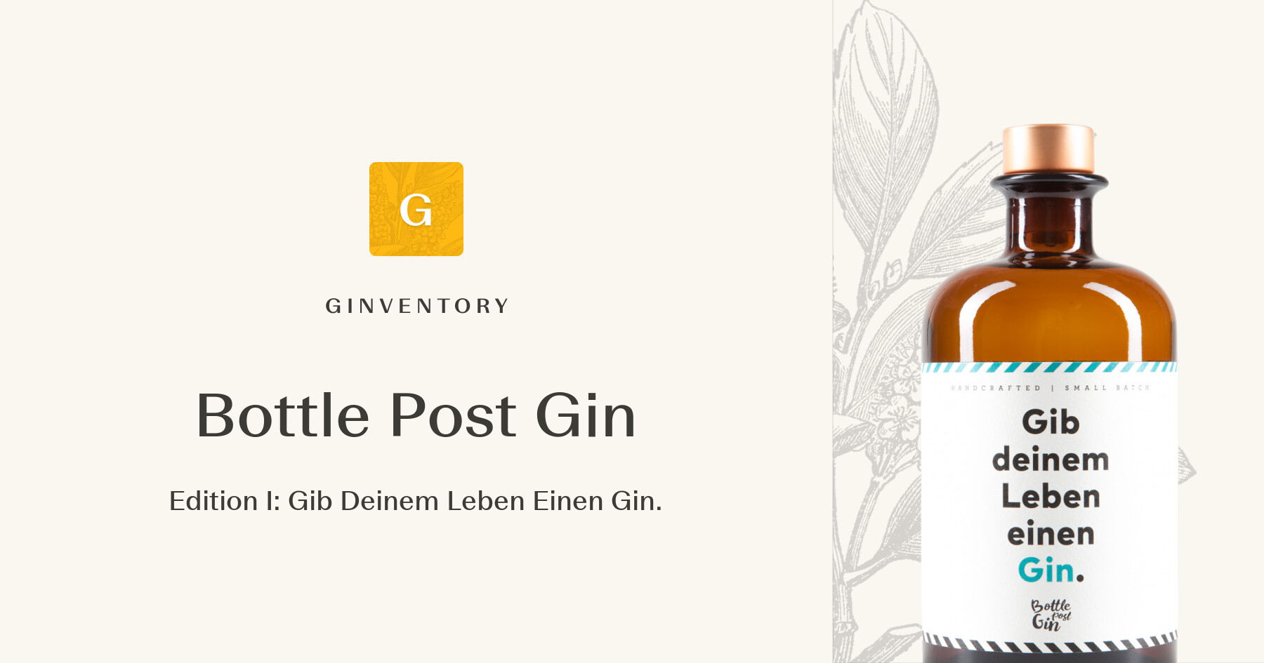 Bottle Post Gin - Edition I: Gib Deinem Leben Einen Gin. — Gins ...