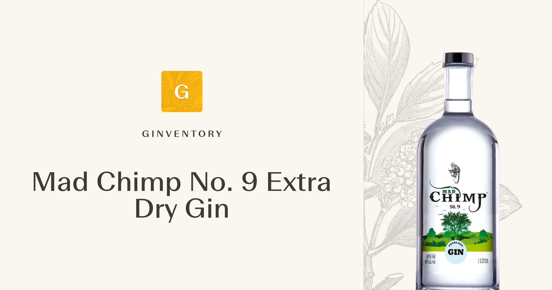 Mad Chimp No. 9 Extra Dry Gin — Gins | Ginventory