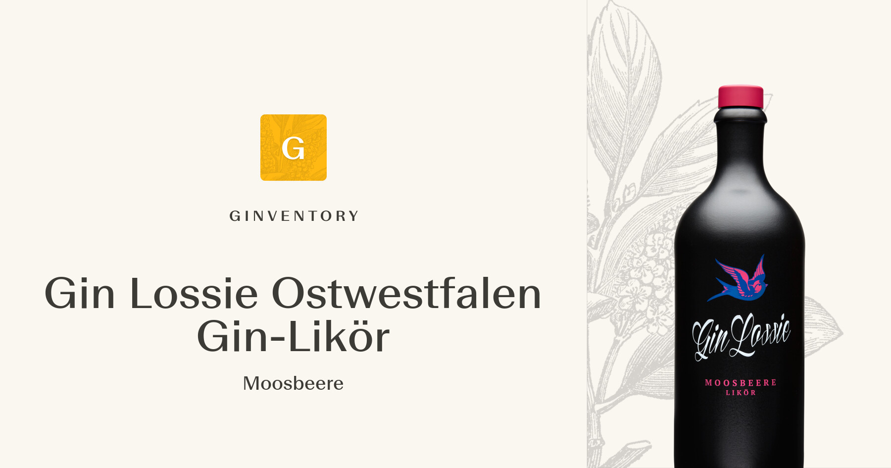 Gin Lossie Ostwestfalen Gin-Likör - Moosbeere — Gins | Ginventory