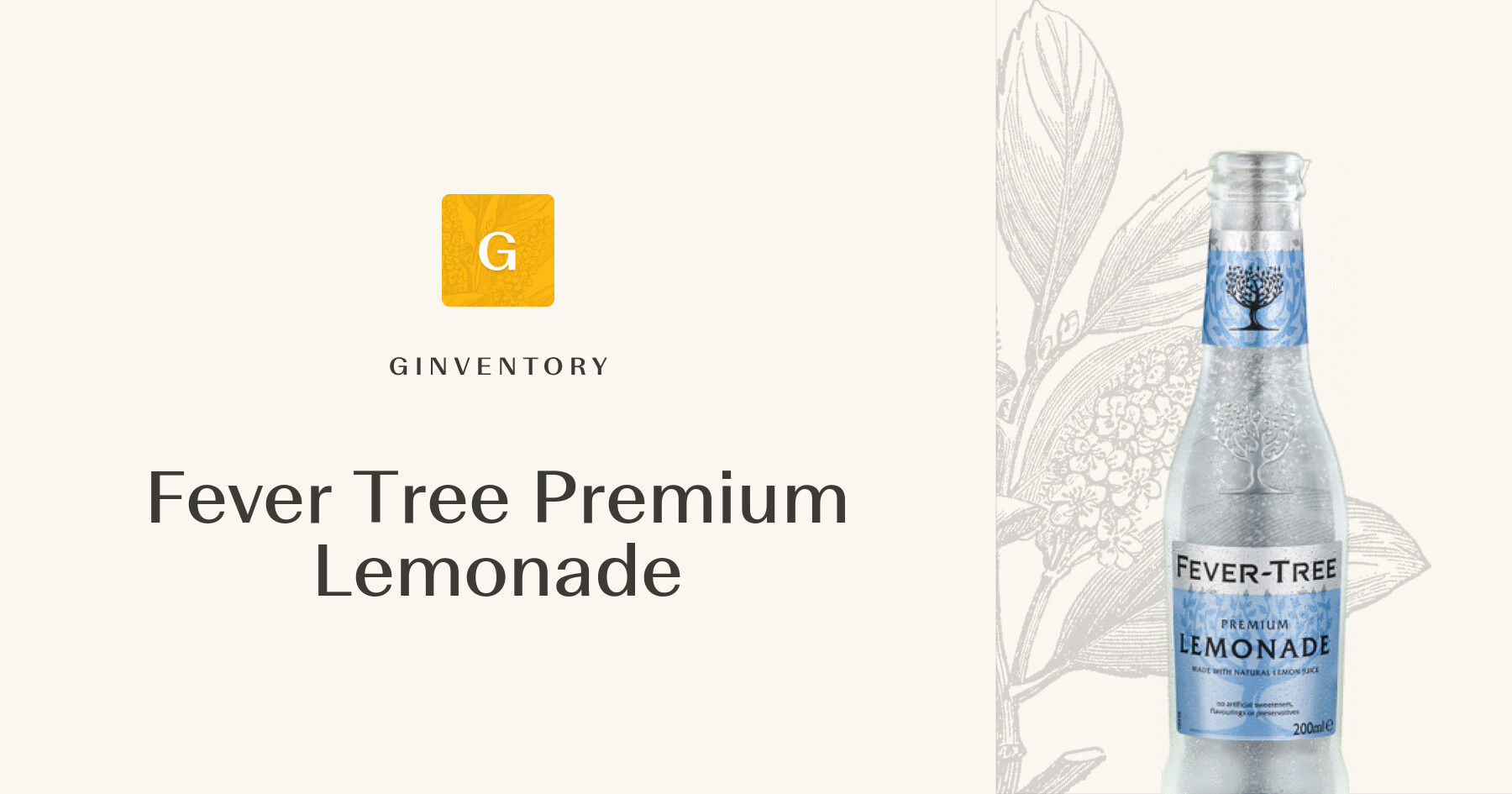 Fever Tree Premium Lemonade — Tonics | Ginventory