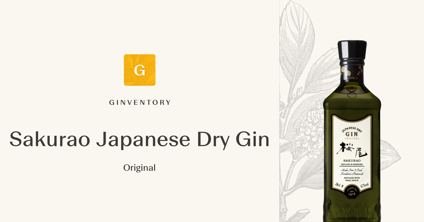 Sakurao Japanese Dry Gin - Original — Gins | Ginventory