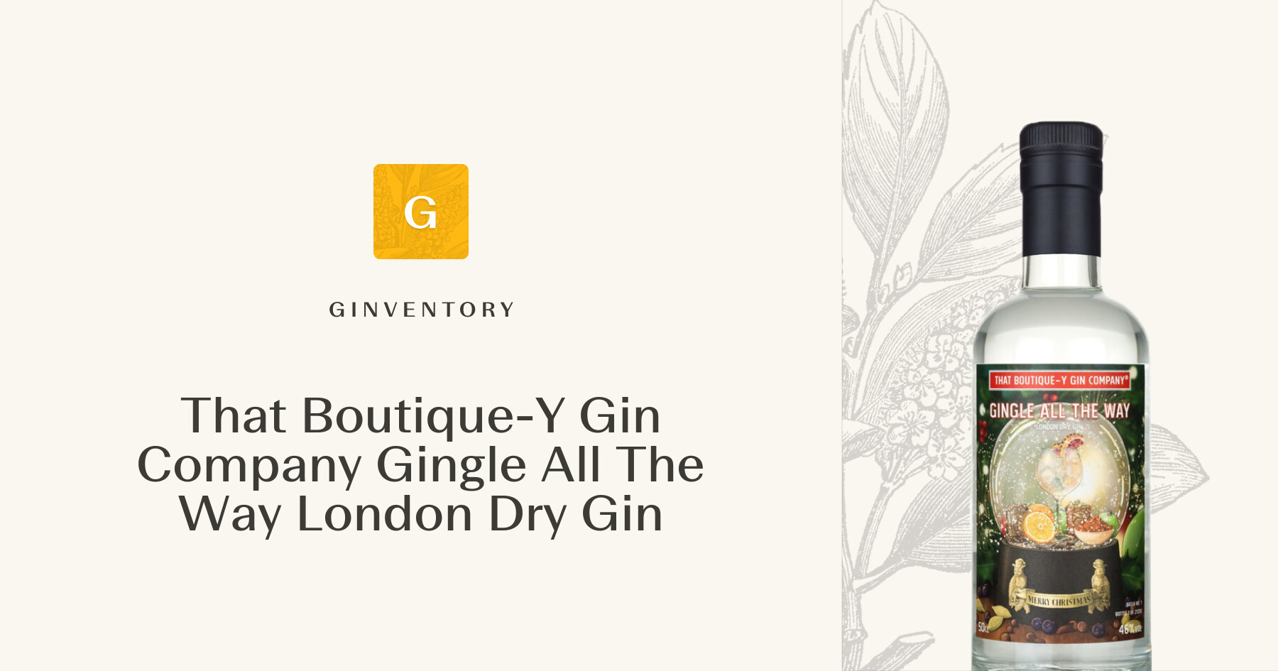 That Boutique-Y Gin Company Gingle All The Way London Dry Gin — Gins ...