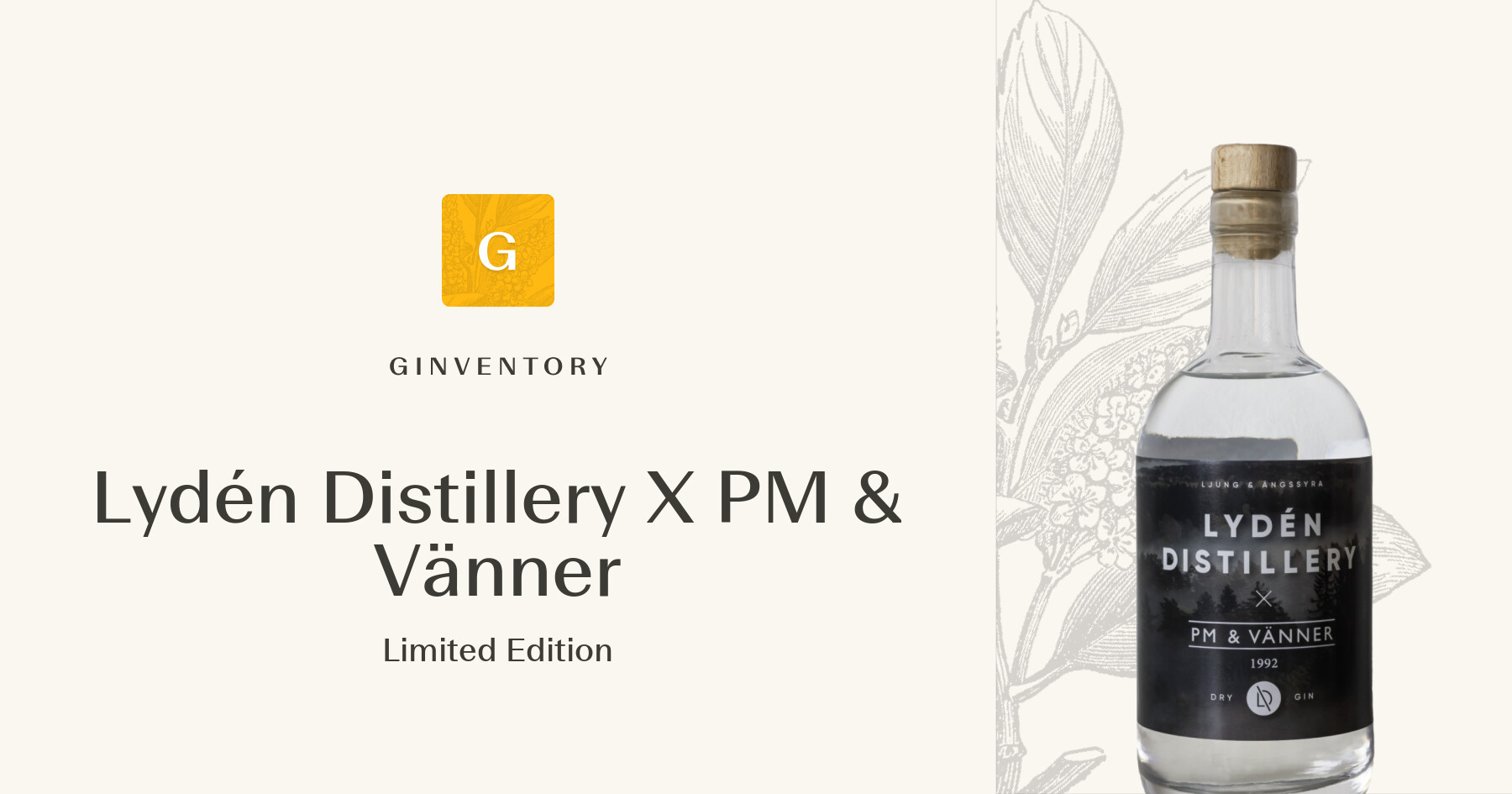Lydén Distillery X PM & Vänner - Limited Edition — Gins | Ginventory