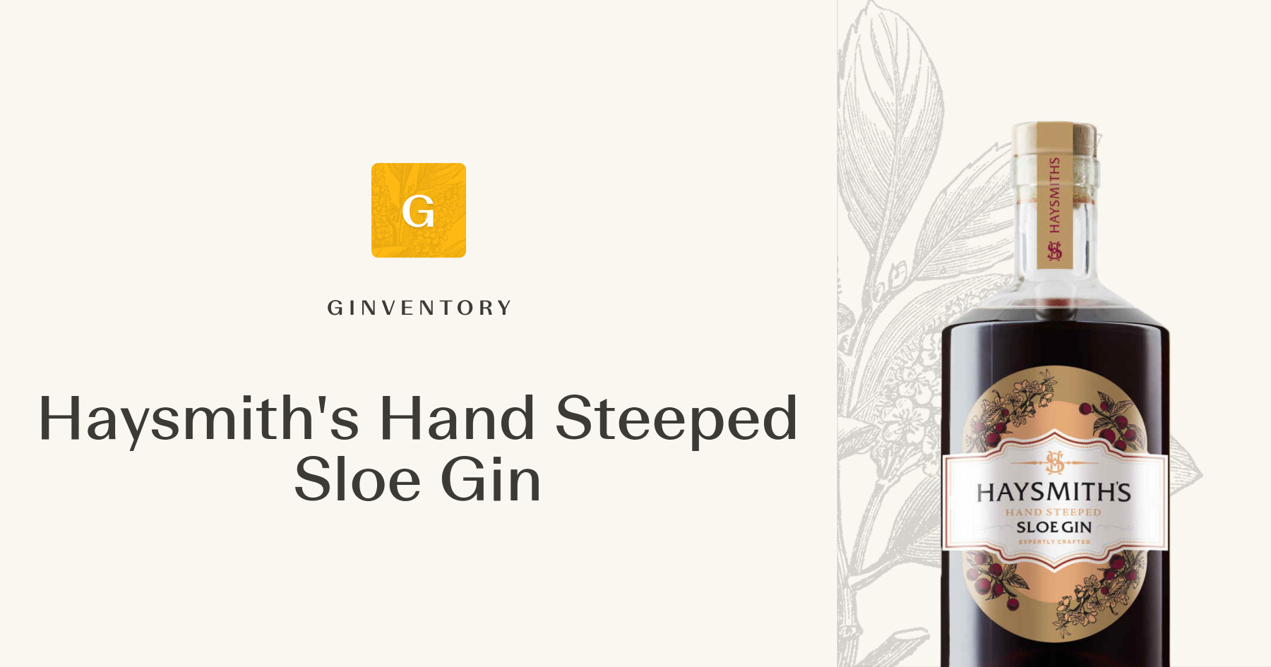 View of Haysmith's Hand Steeped Sloe Gin — Gins | Ginventory
