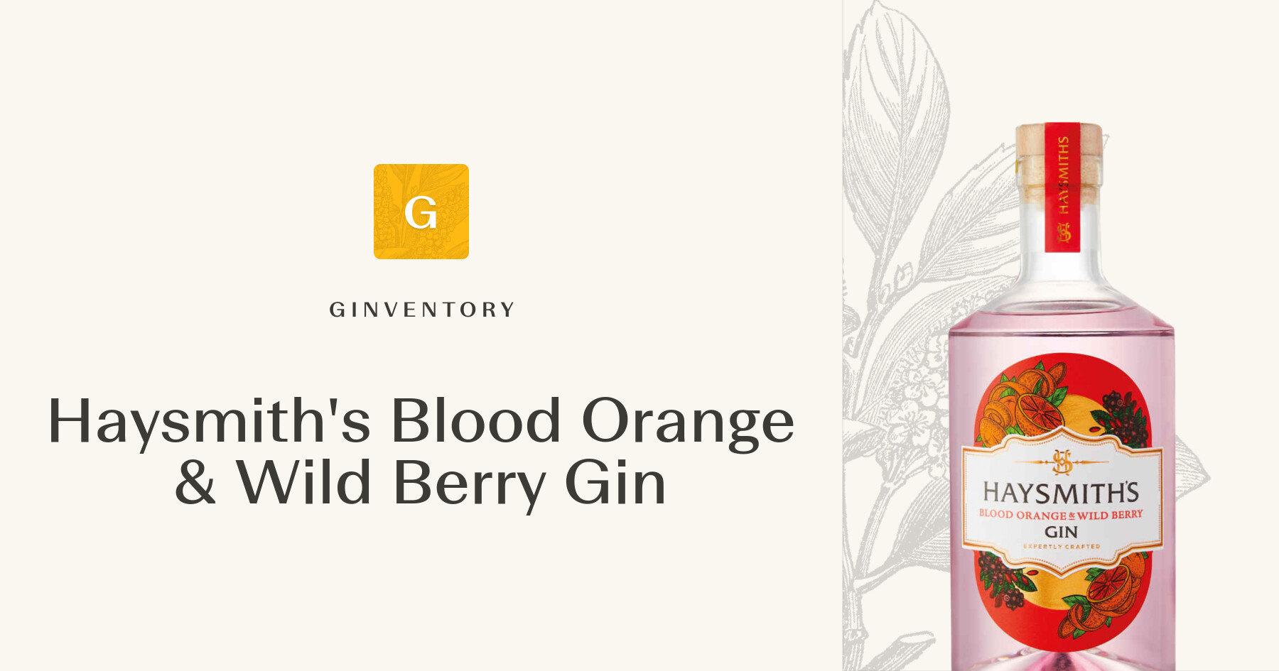 Haysmith's Blood Orange & Wild Berry Gin — Gins | Ginventory