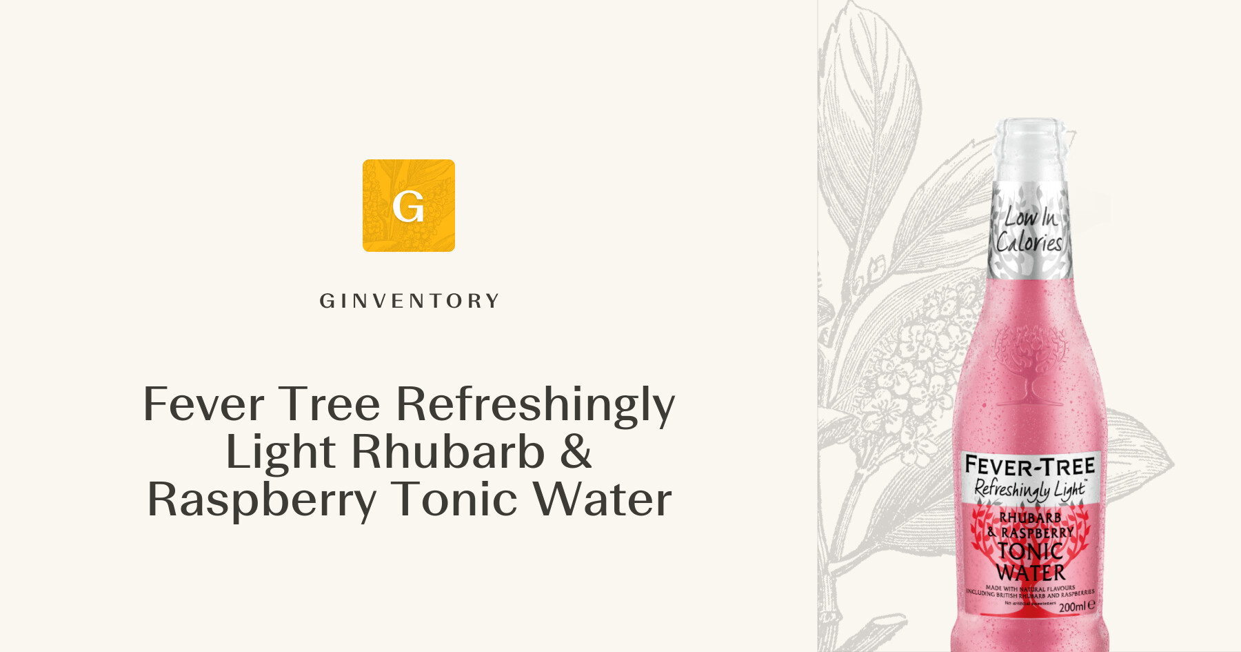Fever Tree Refreshingly Light Rhubarb & Raspberry Tonic Water — Tónicas ...