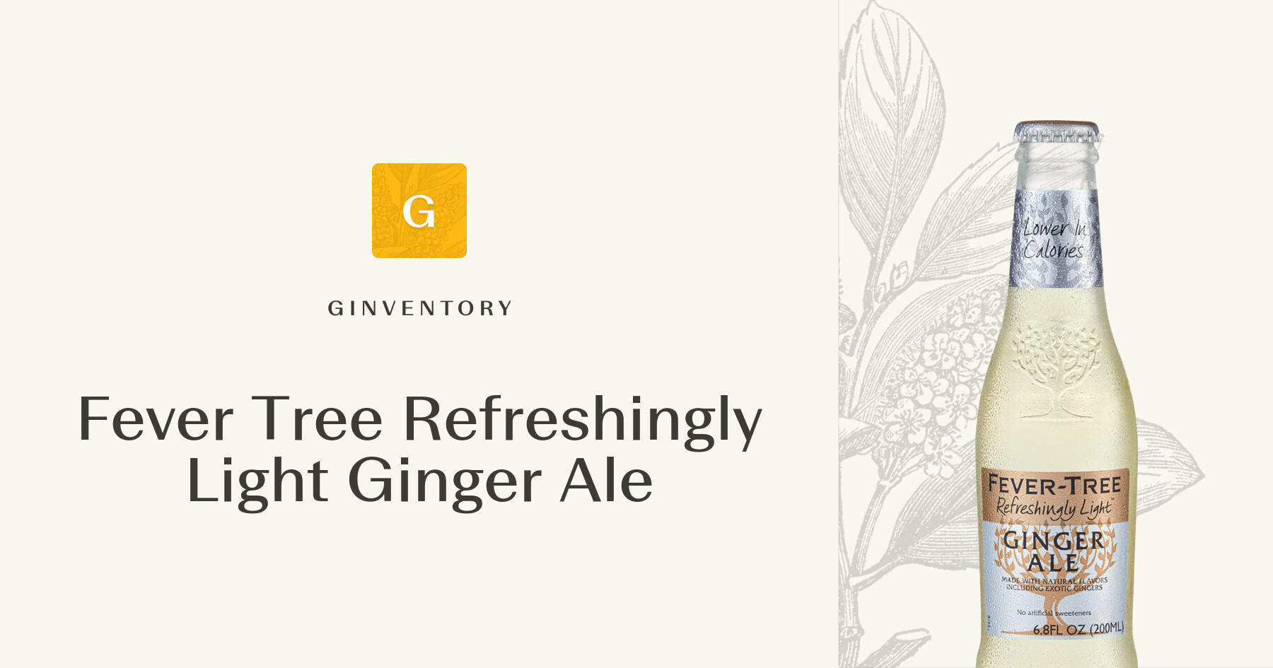 Fever Tree Refreshingly Light Ginger Ale — Tonics | Ginventory