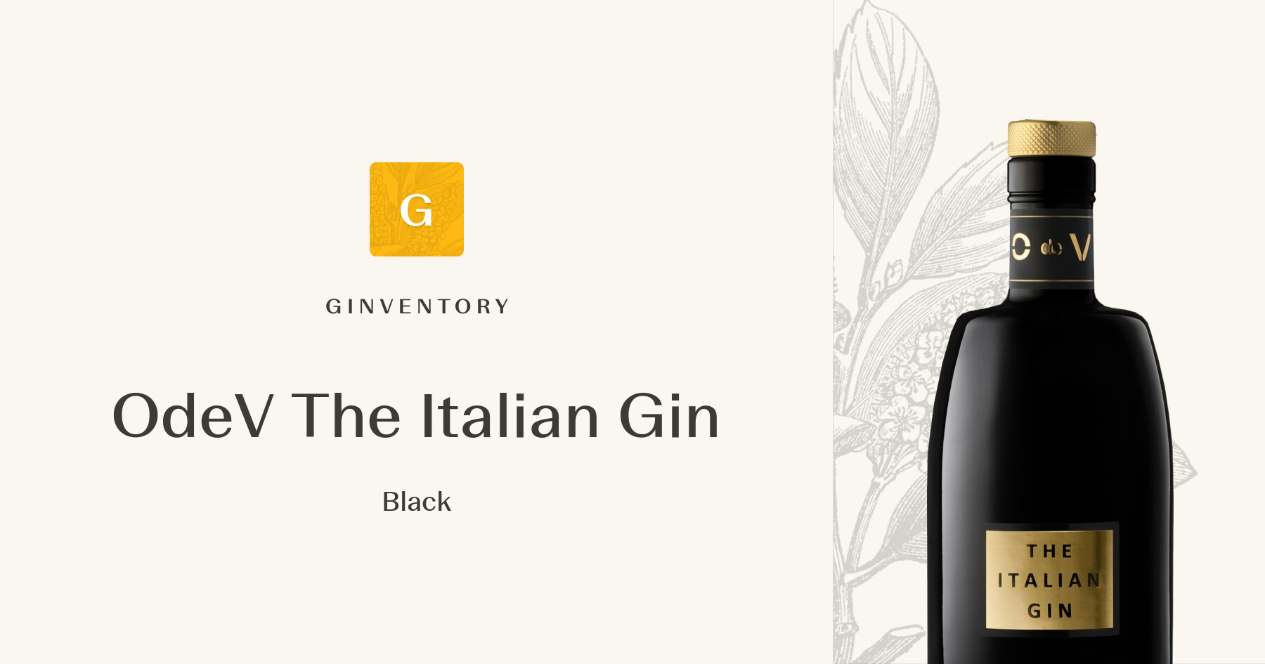 OdeV The Italian Gin - Black — Gins | Ginventory