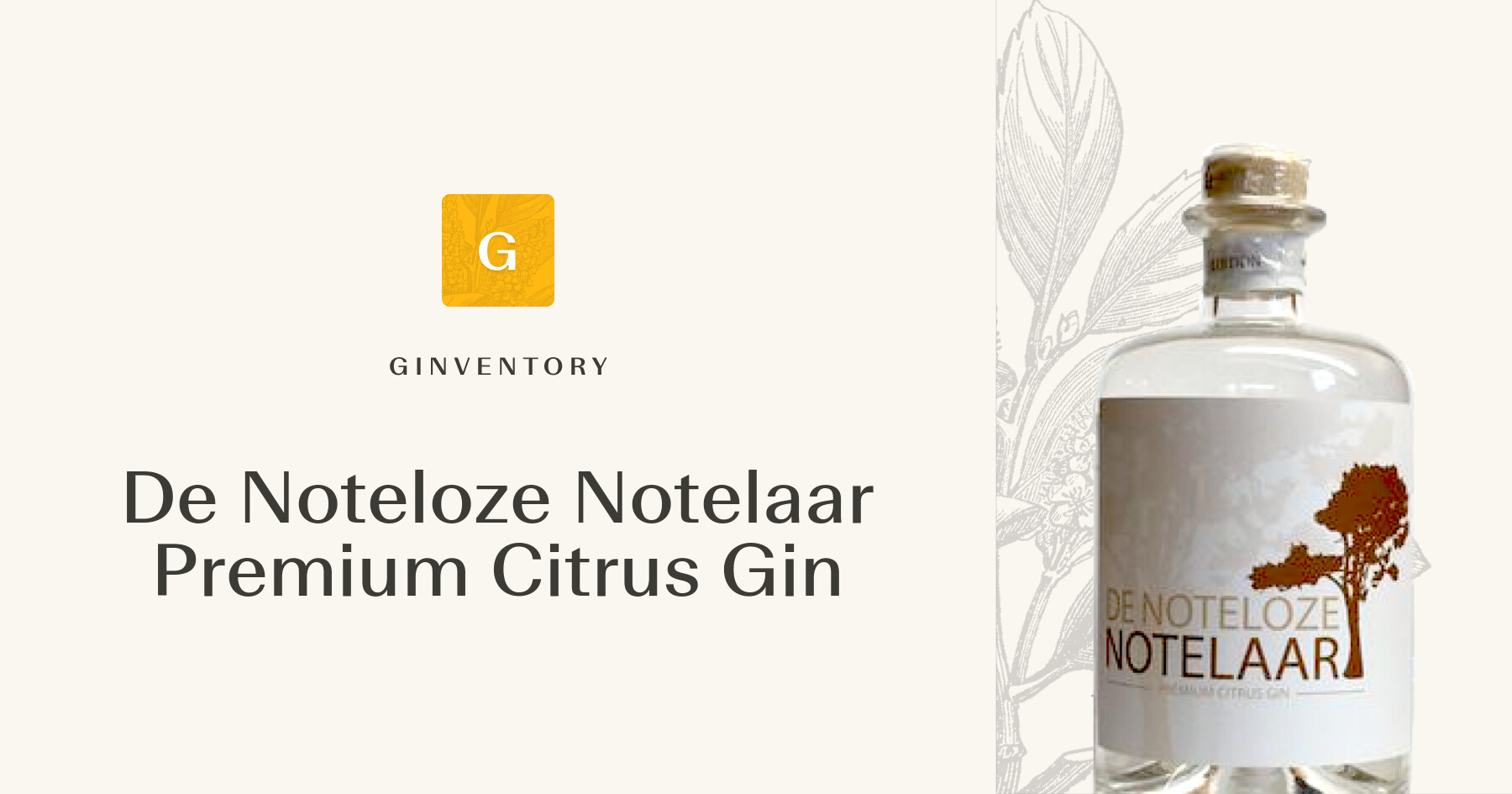 De Noteloze Notelaar Premium Citrus Gin — Ginebras | Ginventory