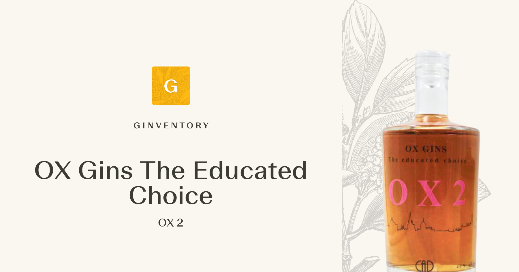 OX Gins The Educated Choice - OX 2 — Gins | Ginventory