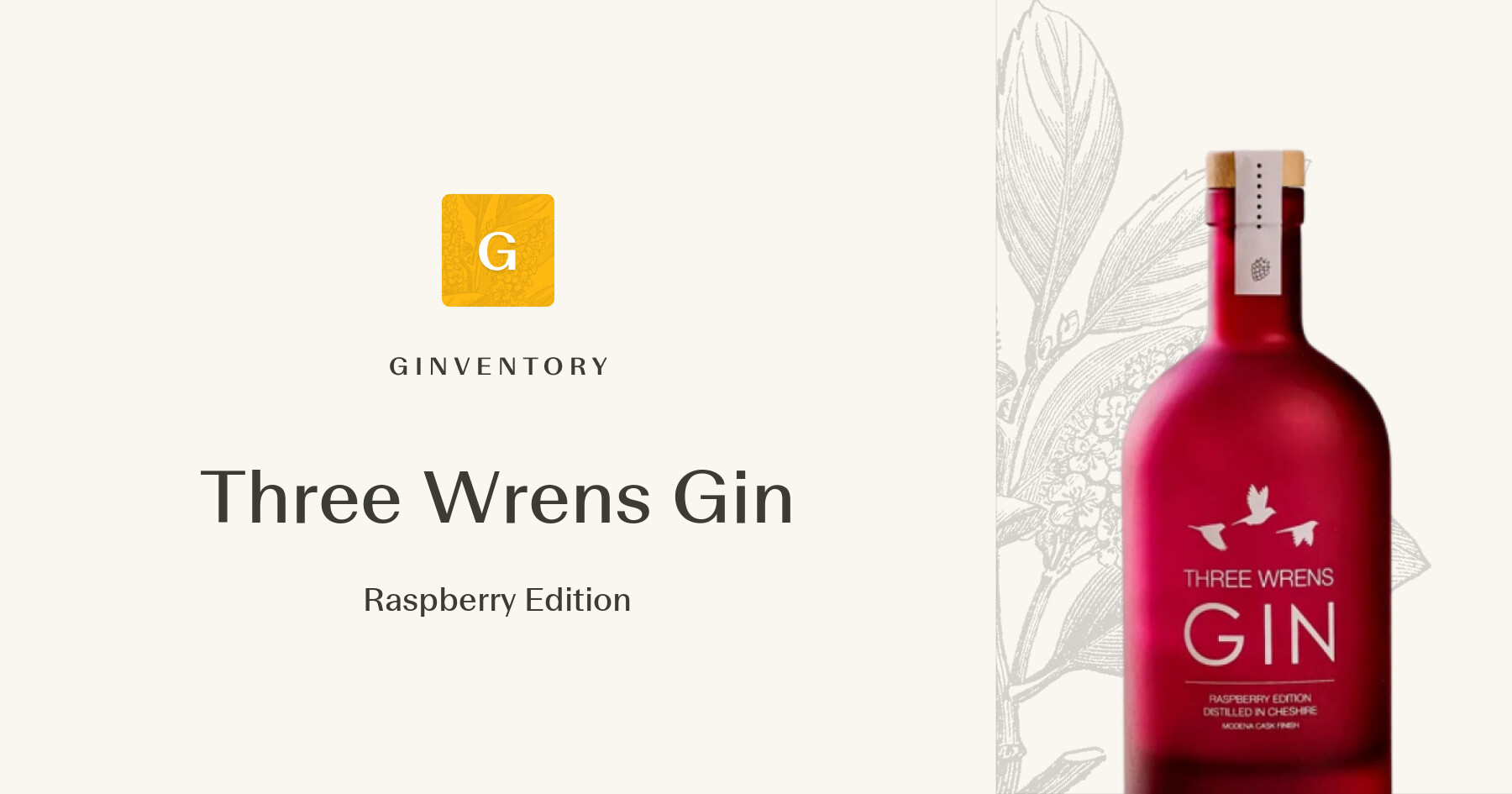 Three Wrens Gin - Raspberry Edition — Gins | Ginventory