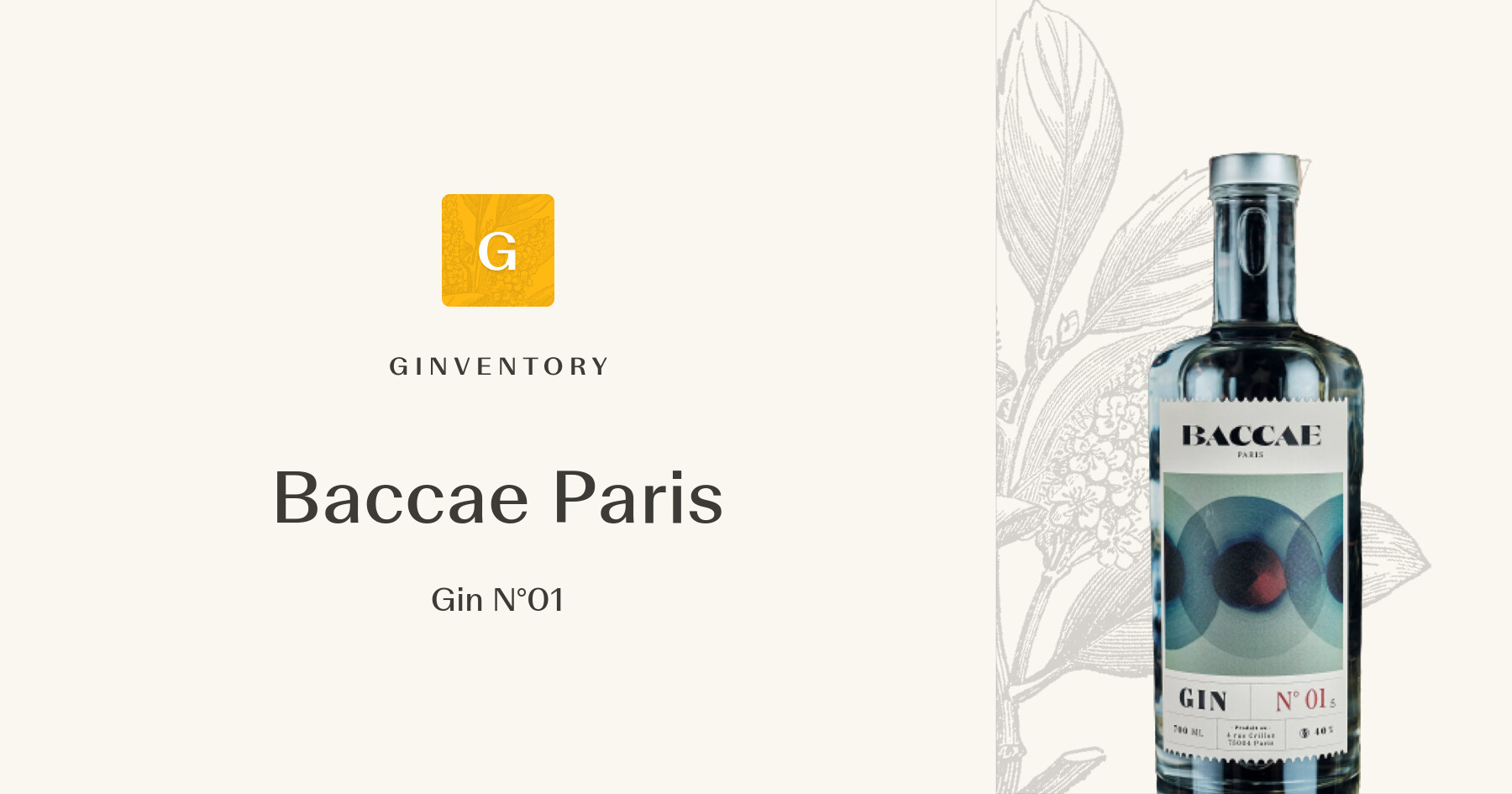 Baccae Paris - Gin N°01 — Gins | Ginventory