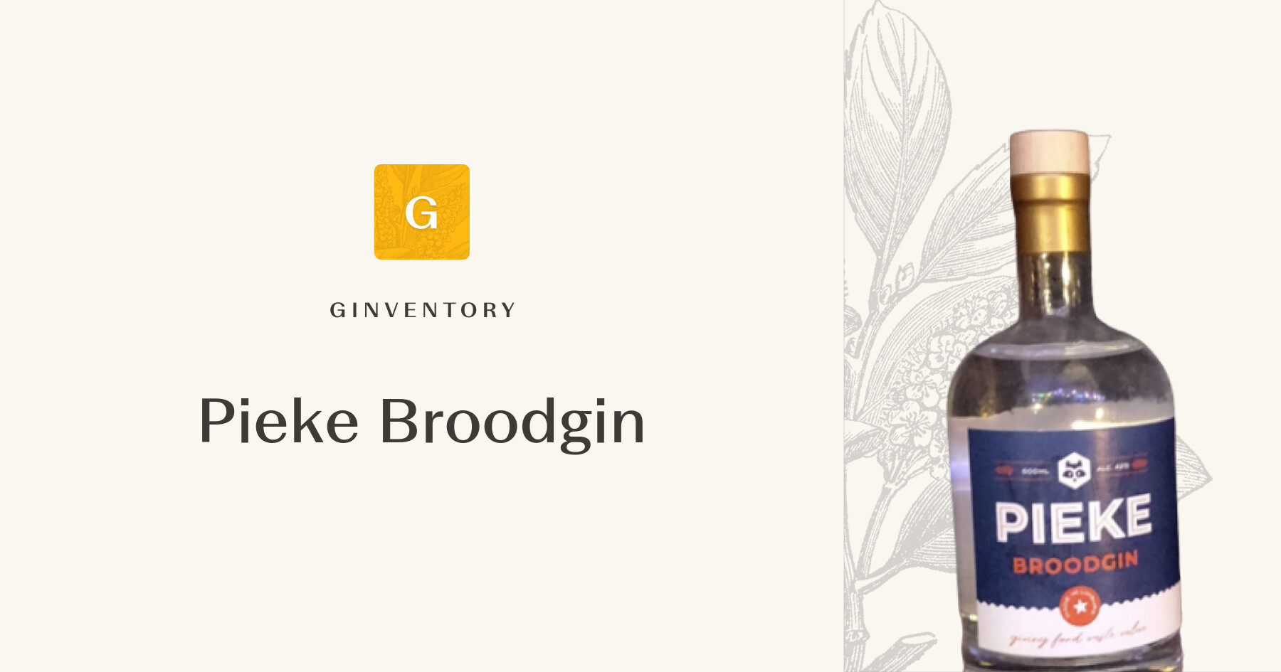Pieke Broodgin — Gins | Ginventory