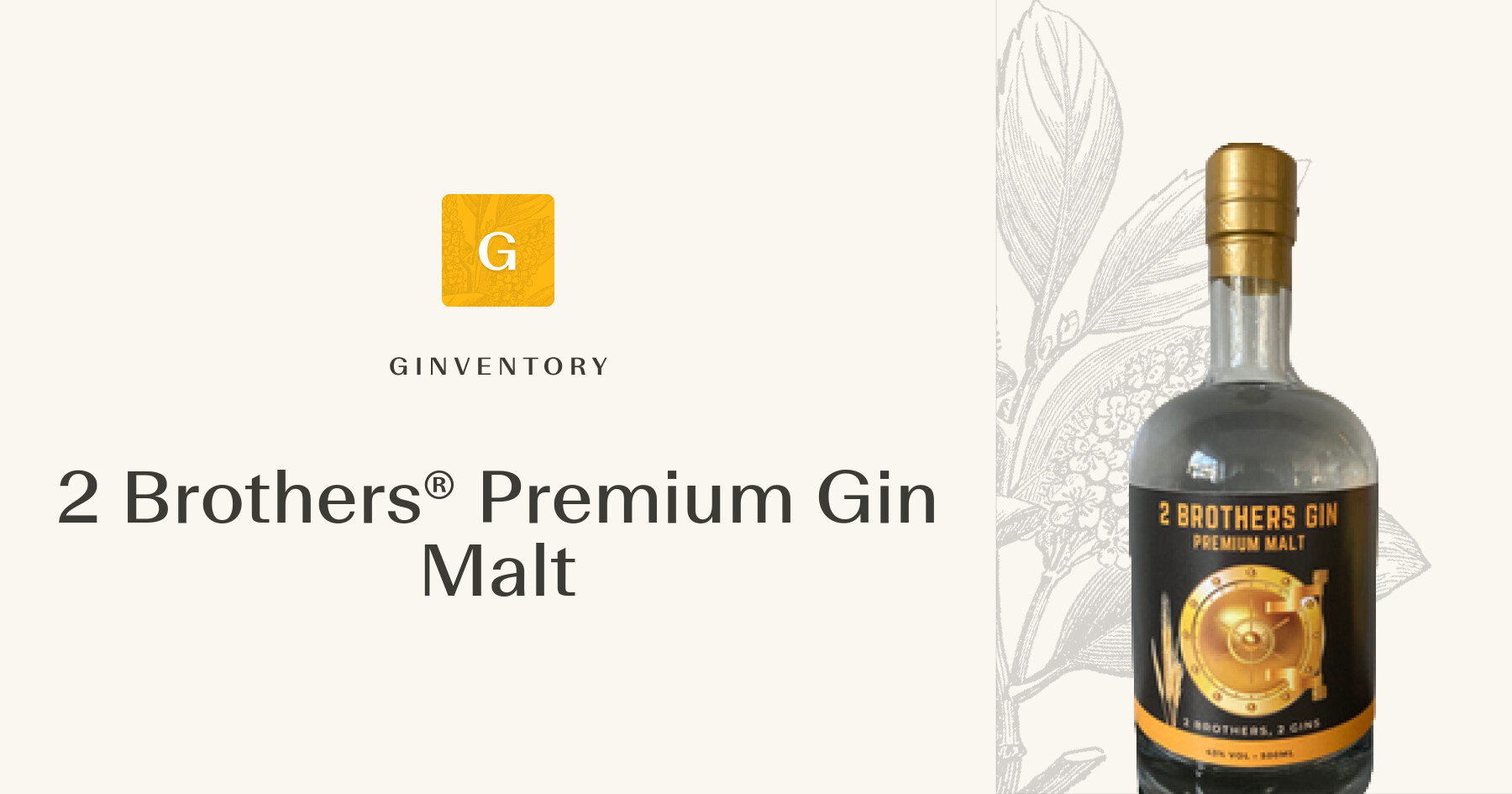 2 Brothers® Premium Gin Malt — Gins | Ginventory