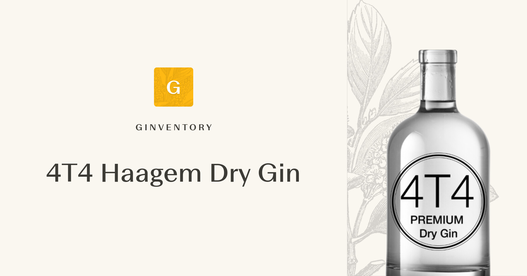4T4 Haagem Dry Gin — Gins | Ginventory