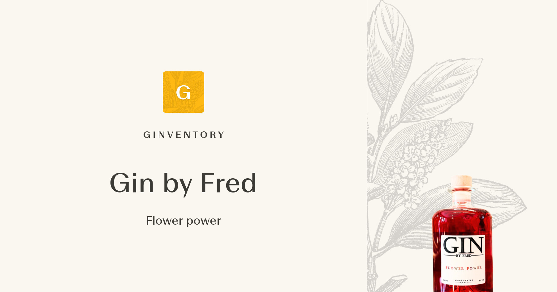 Gin by Fred - Flower power — Gins | Ginventory