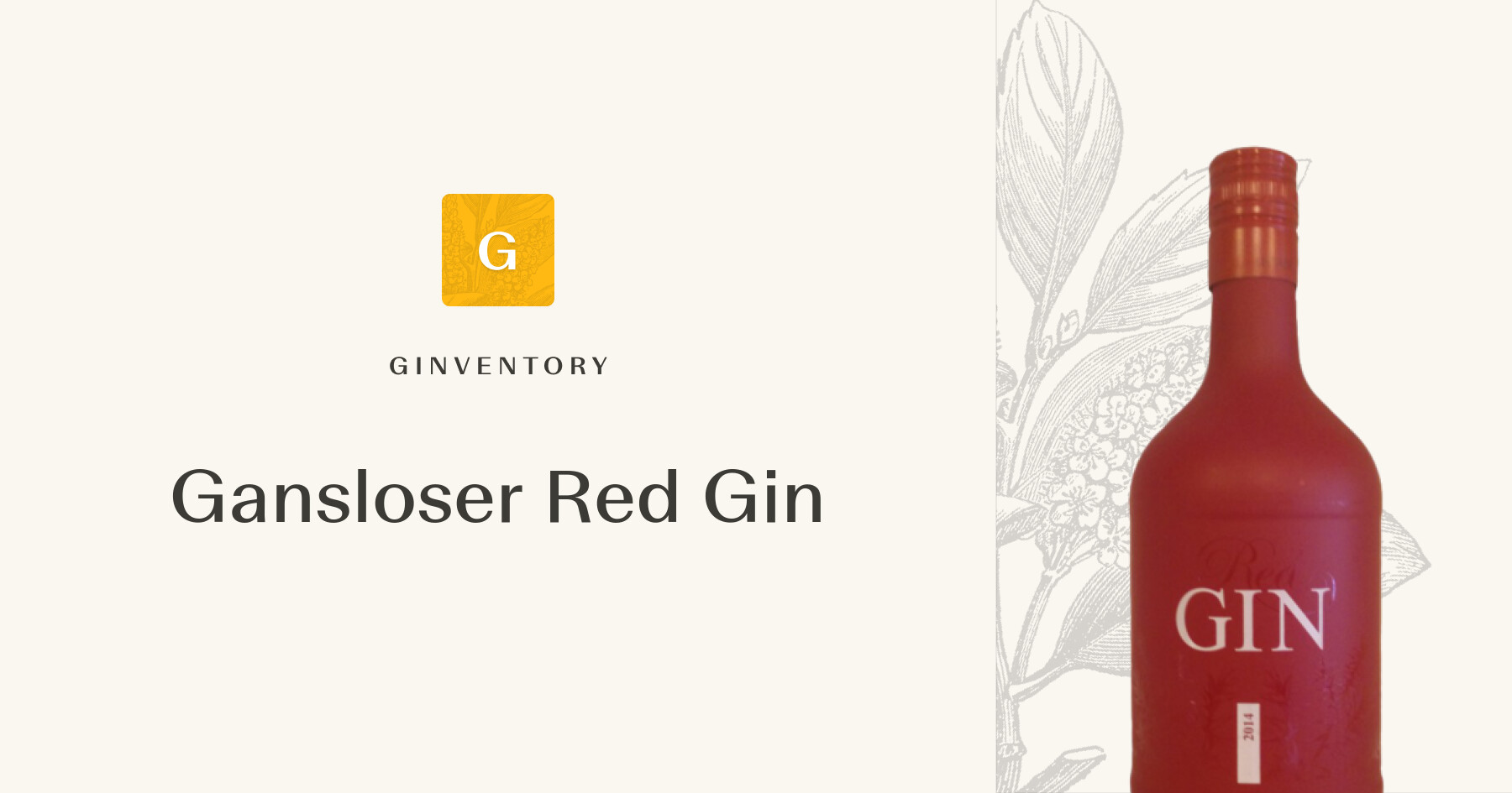 Gansloser Red Gin — Gins | Ginventory