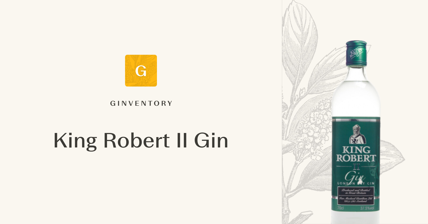 King Robert II Gin — Ginebras | Ginventory