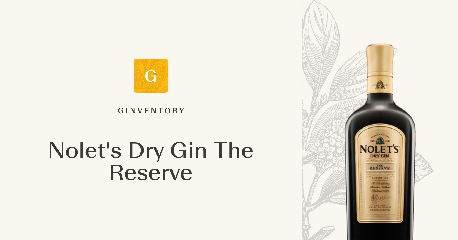 Nolet's Dry Gin The Reserve — Ginebras | Ginventory