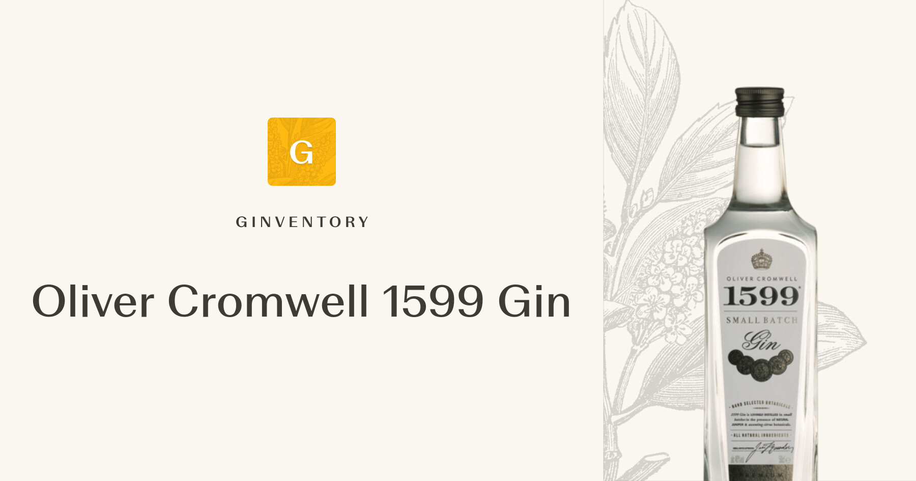Oliver Cromwell 1599 Gin — Gins | Ginventory