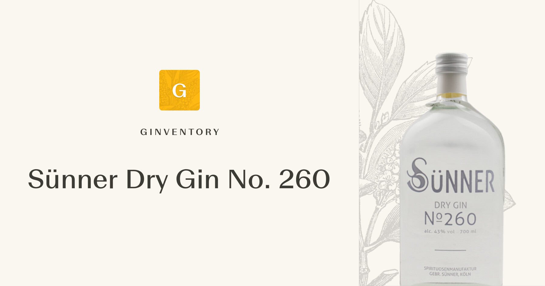 Sünner Dry Gin No. 260 — Gins | Ginventory