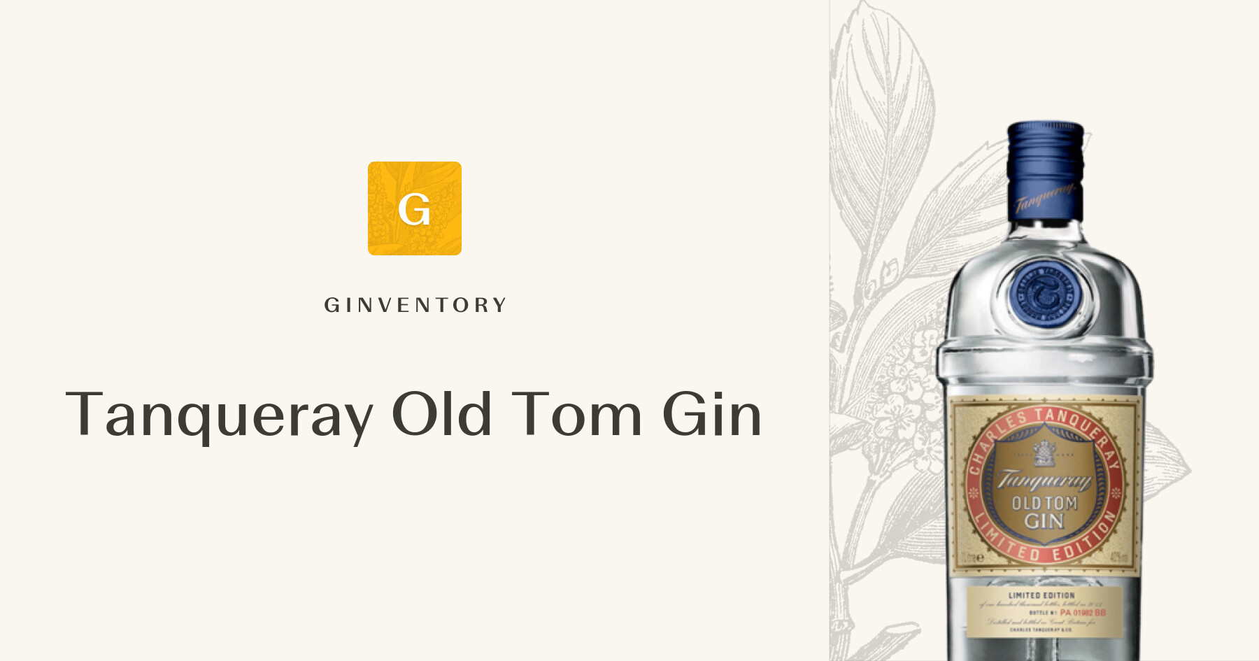 Tanqueray Old Tom Gin — Gins | Ginventory